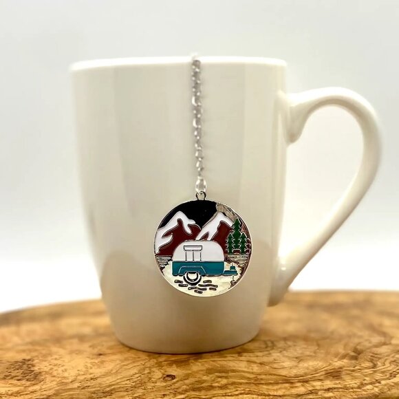 Loose Leaf Tea Infuser, Vintage Camper Charm Ball, Tea Gift - Picture 2 of 2